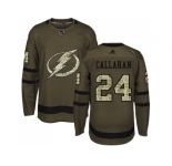 Youth Adidas Tampa Bay Lightning #24 Ryan Callahan Green Salute to Service Stitched NHL Jersey