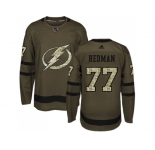 Youth Adidas Tampa Bay Lightning #77 Victor Hedman Green Salute to Service Stitched NHL Jersey