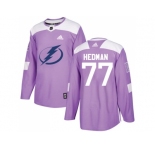 Youth Adidas Tampa Bay Lightning #77 Victor Hedman Purple Authentic Fights Cancer Stitched NHL Jersey