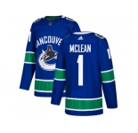 Adidas Vancouver Canucks #1 Kirk Mclean Blue Home Authentic Stitched NHL Jersey