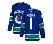 Adidas Vancouver Canucks #1 Kirk Mclean Blue Home Authentic Stitched NHL Jersey