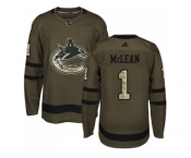 Adidas Vancouver Canucks #1 Kirk Mclean Green Salute to Service Stitched NHL Jersey