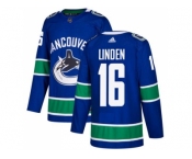 Adidas Vancouver Canucks #16 Trevor Linden Blue Home Authentic Stitched NHL Jersey