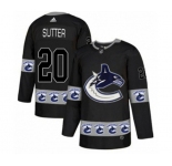 Adidas Vancouver Canucks #20 Brandon Sutter Authentic Black Team Logo Fashion NHL Jersey