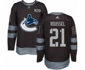 Adidas Vancouver Canucks #21 Antoine Roussel Authentic Black 1917-2017 100th Anniversary NHL Jersey
