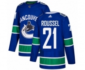 Adidas Vancouver Canucks #21 Antoine Roussel Premier Blue Home NHL Jersey