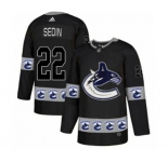 Adidas Vancouver Canucks #22 Daniel Sedin Authentic Black Team Logo Fashion NHL Jersey