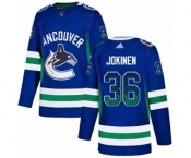 Adidas Vancouver Canucks #36 Jussi Jokinen Authentic Blue Drift Fashion NHL Jersey