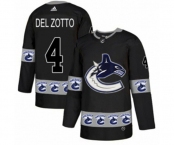 Adidas Vancouver Canucks #4 Michael Del Zotto Authentic Black Team Logo Fashion NHL Jersey