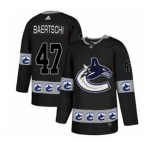 Adidas Vancouver Canucks #47 Sven Baertschi Authentic Black Team Logo Fashion NHL Jersey
