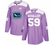 Adidas Vancouver Canucks #59 Tim Schaller Authentic Purple Fights Cancer Practice NHL Jersey