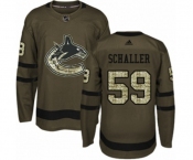 Adidas Vancouver Canucks #59 Tim Schaller Premier Green Salute to Service NHL Jersey