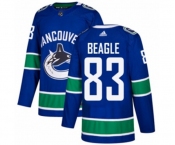 Adidas Vancouver Canucks #83 Jay Beagle Authentic Blue Home NHL Jersey