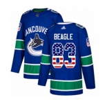 Adidas Vancouver Canucks #83 Jay Beagle Authentic Blue USA Flag Fashion NHL Jersey