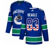 Adidas Vancouver Canucks #83 Jay Beagle Authentic Blue USA Flag Fashion NHL Jersey