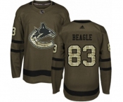 Adidas Vancouver Canucks #83 Jay Beagle Authentic Green Salute to Service NHL Jersey