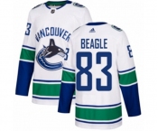 Adidas Vancouver Canucks #83 Jay Beagle Authentic White Away NHL Jersey