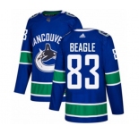 Adidas Vancouver Canucks #83 Jay Beagle Premier Blue Home NHL Jersey