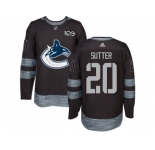 Men Adidas Vancouver Canucks #20 Brandon Sutter Black 1917-2017 100th Anniversary Stitched NHL Jersey