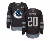 Men Adidas Vancouver Canucks #20 Brandon Sutter Black 1917-2017 100th Anniversary Stitched NHL Jersey