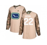 Men Adidas Vancouver Canucks #22 Daniel Sedin Camo Authentic 2017 Veterans Day Stitched NHL Jersey