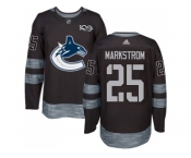Men Adidas Vancouver Canucks #25 Jacob Markstrom Black 1917-2017 100th Anniversary Stitched NHL Jersey