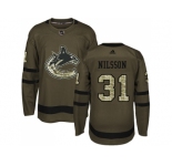 Men Adidas Vancouver Canucks #31 Anders Nilsson Green Salute to Service Stitched NHL Jersey