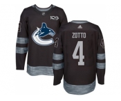 Men Adidas Vancouver Canucks #4 Michael Del Zotto Black 1917-2017 100th Anniversary Stitched NHL Jersey