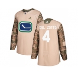 Men Adidas Vancouver Canucks #4 Michael Del Zotto Camo Authentic 2017 Veterans Day Stitched NHL Jersey