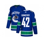Men Adidas Vancouver Canucks #42 Alex Burmistrov Blue Home Authentic Stitched NHL Jersey
