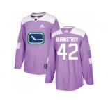 Men Adidas Vancouver Canucks #42 Alex Burmistrov Purple Authentic Fights Cancer Stitched NHL Jersey