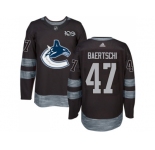 Men Adidas Vancouver Canucks #47 Sven Baertschi Black 1917-2017 100th Anniversary Stitched NHL Jersey