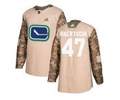 Men Adidas Vancouver Canucks #47 Sven Baertschi Camo Authentic 2017 Veterans Day Stitched NHL Jersey