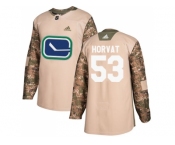 Men Adidas Vancouver Canucks #53 Bo Horvat Camo Authentic 2017 Veterans Day Stitched NHL Jersey