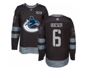 Men Adidas Vancouver Canucks #6 Brock Boeser Black 1917-2017 100th Anniversary Stitched NHL Jersey