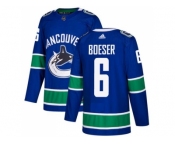 Men Adidas Vancouver Canucks #6 Brock Boeser Blue Home Authentic Stitched NHL Jersey