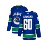 Men Adidas Vancouver Canucks #60 Markus Granlund Blue Home Authentic Stitched NHL Jersey