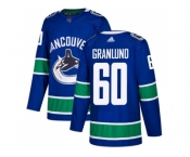 Men Adidas Vancouver Canucks #60 Markus Granlund Blue Home Authentic Stitched NHL Jersey