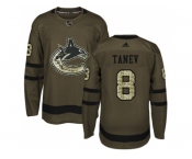 Men Adidas Vancouver Canucks #8 Christopher Tanev Green Salute to Service Stitched NHL Jersey