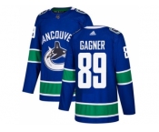 Men Adidas Vancouver Canucks #89 Sam Gagner Blue Home Authentic Stitched NHL Jersey