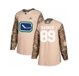 Men Adidas Vancouver Canucks #89 Sam Gagner Camo Authentic 2017 Veterans Day Stitched NHL Jersey