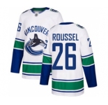 Men's Canucks #26 Antoine Roussel White Road Stitched Hockey Jersey