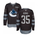 Men's Canucks #35 Thatcher Demko Black 1917-2017 100th Anniversary Stitched Hockey Jersey