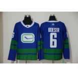 Men's Canucks #6 Brock Boeser Blue Alternate Authentic Stitched Hockey Jersey