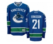 Men's Reebok Vancouver Canucks #21 Loui Eriksson Authentic Navy Blue Home NHL Jersey