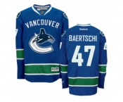 Men's Reebok Vancouver Canucks #47 Sven Baertschi Authentic Navy Blue Home NHL Jersey