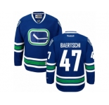 Men's Reebok Vancouver Canucks #47 Sven Baertschi Authentic Royal Blue Third NHL Jersey