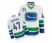 Men's Reebok Vancouver Canucks #47 Sven Baertschi Authentic White Third 40TH Patch NHL Jersey