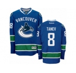 Men's Reebok Vancouver Canucks #8 Christopher Tanev Authentic Navy Blue Home NHL Jersey
