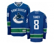 Men's Reebok Vancouver Canucks #8 Christopher Tanev Authentic Navy Blue Home NHL Jersey